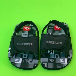 Quiksilver Black/Gray Velcro Sandals Size 2